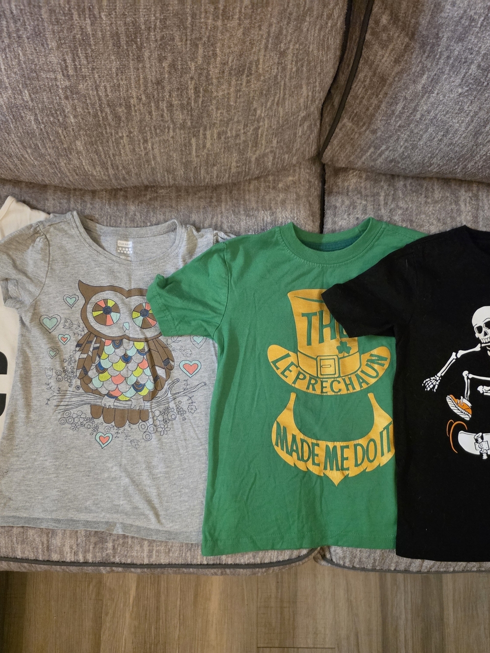 Green Kids Tee with Yellow 'The Leprechaun Made Me Do It' Graphic